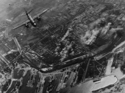 Marauder attacking German defenses at Dunkirk 1944