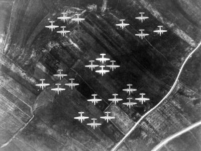 Martin B-26 Marauder bombers formation