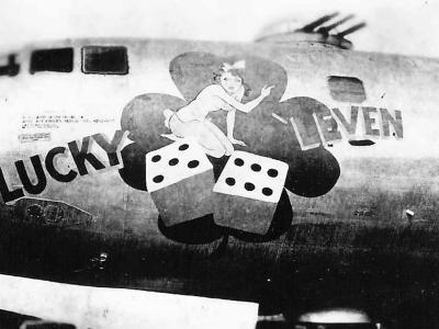 B-29 Bomber LUCKY LEVEN nose art