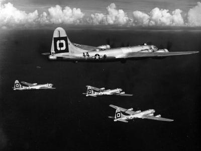 B-29 Superfortress from 314th Bomb Wing 29th Bomb Group in flight during World War II