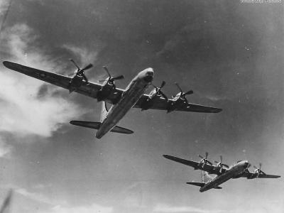 B-32 bombers in flight