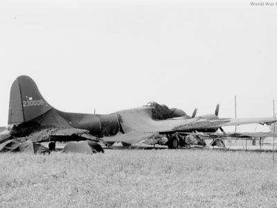 B-17F 42-30008 of 92nd BG under camo netting