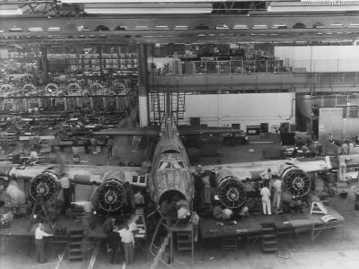 B-17 on production line at Vega Factory in Burbank