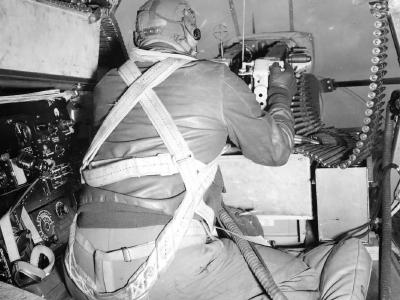Bombardier manning his M2