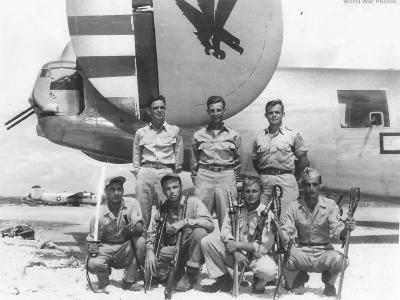 20th CMS crew with Japanese sword gun souveniers from Okinawa