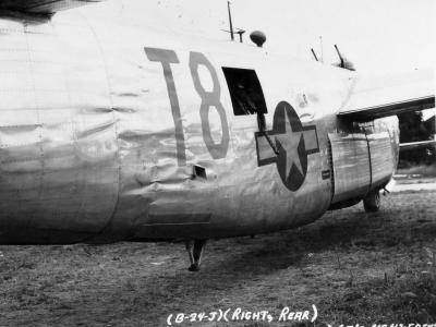 Damaged B-24J 42-50542 18 July 1944