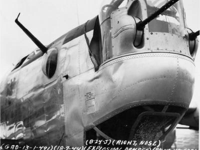 Damaged B-24J Liberator