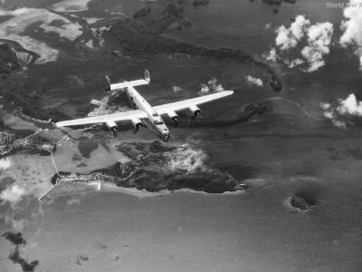 B-24 of the 494th BG over Palau