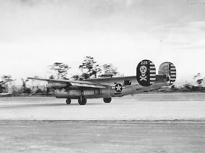 B-24 228 of the 90th Bomb Group taxiing