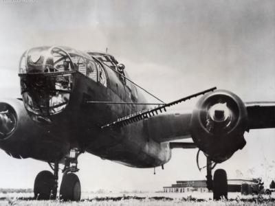 Testing Curtiss Wright propeller on B-25 at Caldwell 1944