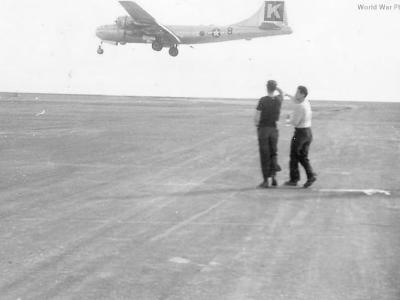 B-29 of the 330th BG landing after a mission