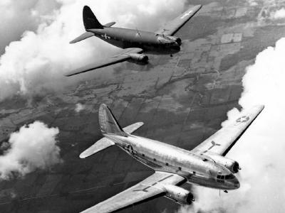Curtiss C-46 in flight