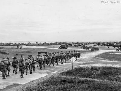 101st Airborne Division walking for their waiting C-47 of the 440th TCG Exeter 2
