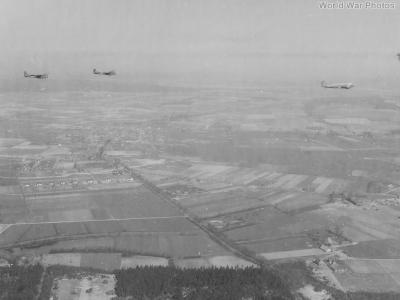 Gliders Towed by C-47 Airborne Cross Rhine
