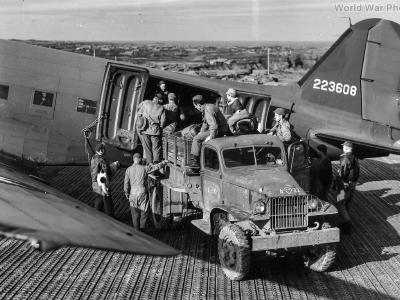 C-47 being unloaded at Amchitka Island 1943