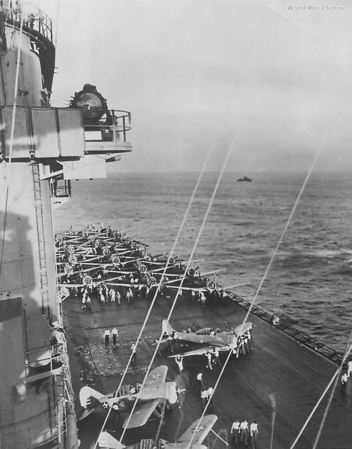 Landing Crews Maneuver F2A into Position | World War Photos