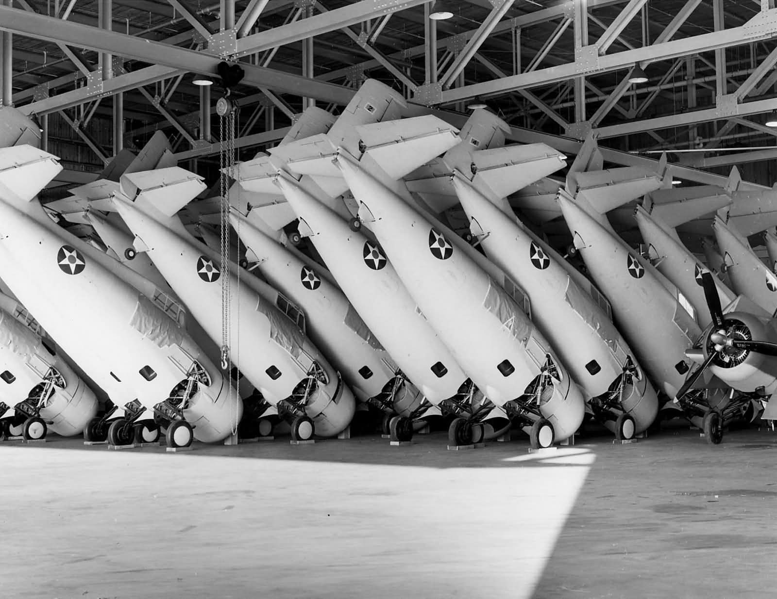 F4F Wildcat fuselages in Grumman Plant Tat Bethpage Long Island New York