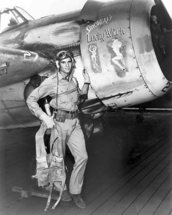 FM-2 Wildcat Smokeys Lucky Witch Ensign Darrell Bennett USS Gambier Bay
