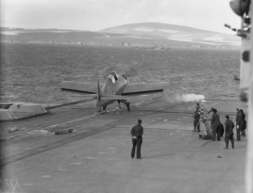 Martlet of FAA trials aboard HMS Victorious September 1942