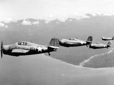 USMC Grumman F4F Wildcats over Guadalcanal 1943