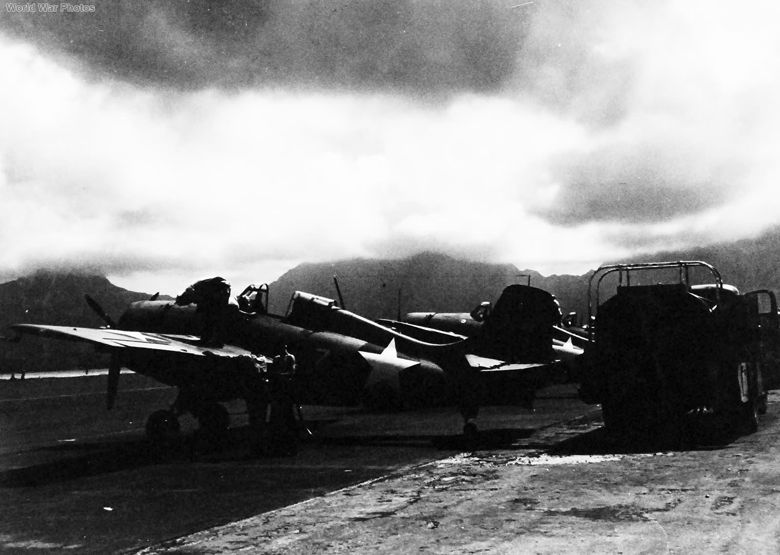 Servicing F4F for dawn patrol at Territory of Hawaii May 1942
