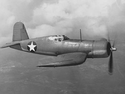 F4U-1 Corsair with birdcage canopy in flight