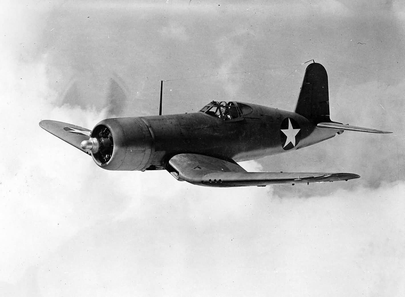 An early production F4U-1 Corsair with birdcage canopy