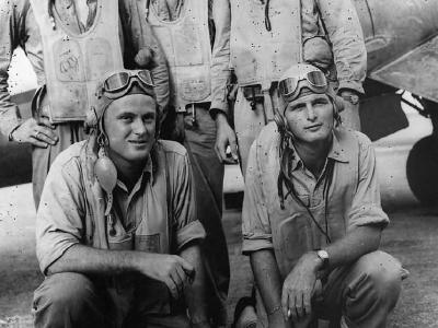 VMF-214 Blacksheep pilots by F4U-1 Corsair
