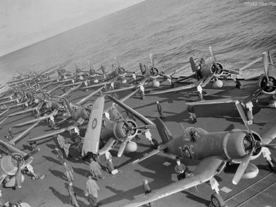 Corsairs aboard HMS Victorious June 1944