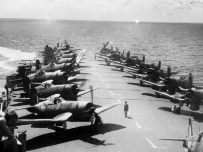 Corsairs aboard HMS Illustrious February 1945