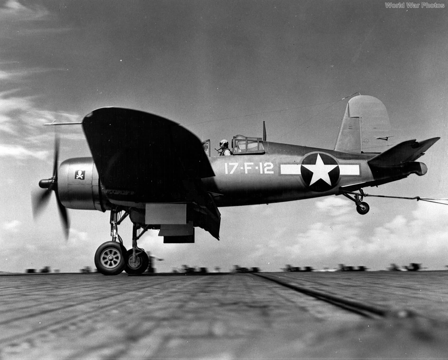 F4U-1 VF-17 traps on board the carrier Bunker Hill 43