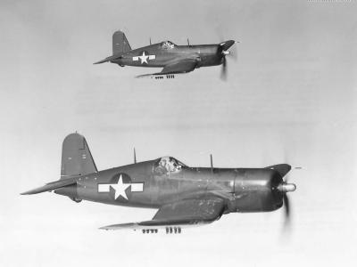 F4U-4 Corsairs in flight