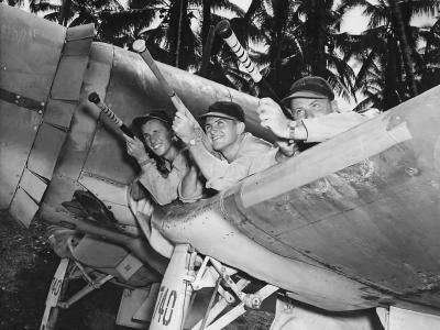 VMF-214 pilots McClurg, Mullen and Olander 1944