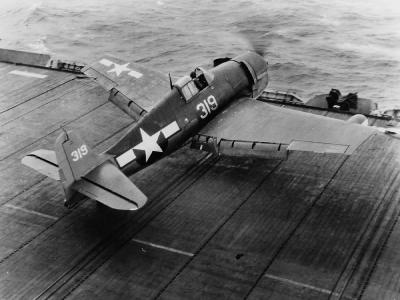 F6F-3N Hellcat #319 on board the escort carrier USS Solomons CVE-67 Rhode Island November 18, 1944
