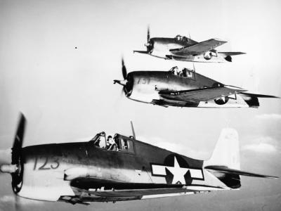 Brand new Grumman F6F-3 Hellcat 123 in flight