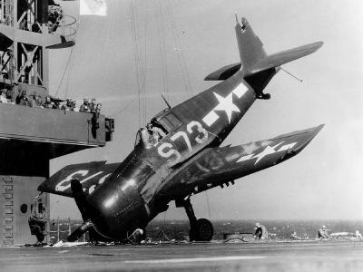 F6F-5 Hellcat S73 of VBF-11 escort carrier USS Takansis Bay CVE-89 August 11, 1945