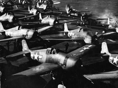 F6F Hellcats of VF-8 on board the carrier USS Bunker Hill CV-17