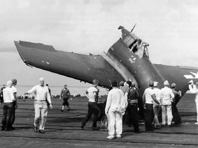 F6F after crash landing