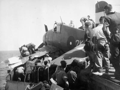 crashed Grumman Hellcat of 804 Squadron FAA