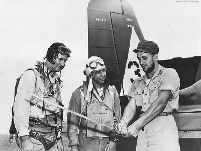 Ace Alexander Vraciu aboard USS Lexington