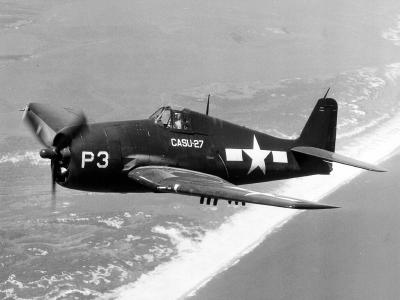 F6F-5P Hellcat of CASU-27 in flight 1945