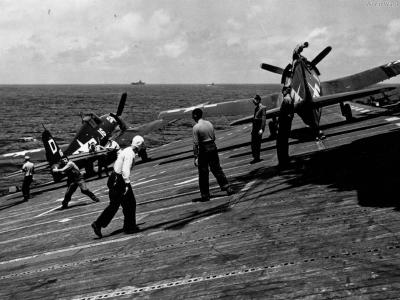 F6F-5s Hellcat of VF-27 USS Independence July 1945