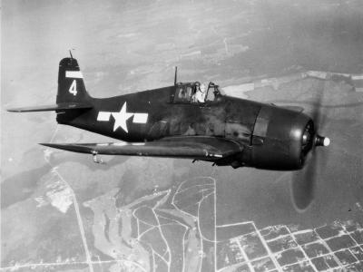 Grumman F6F-5 Hellcat of VF-75 over Atlantic City NJ