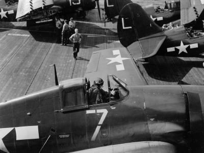 F6F-5 and SB2C USS Randolph 14 August 1945