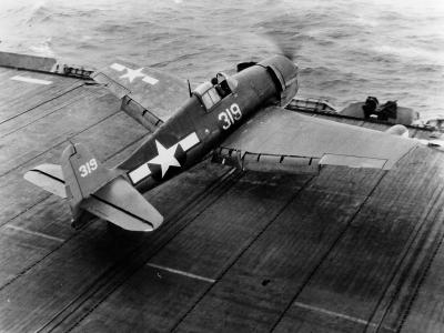 F6F-3N Hellcat on the deck of USS Solomons