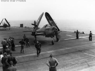 Fireballs aboard USS Ranger 1945