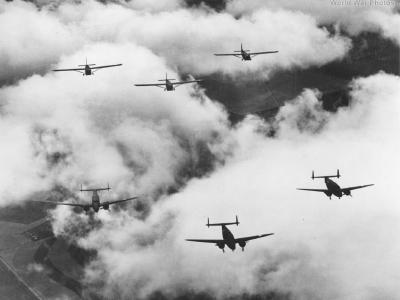 Lockheed Lodestars towing Waco Gliders Texas