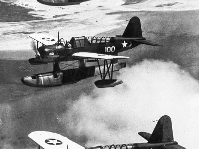 OS2U-3 over Padre Island 1942