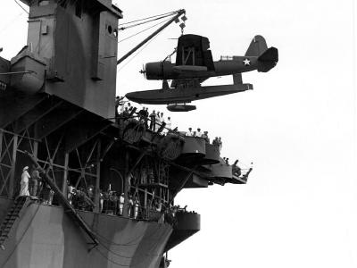 OS2U USS Charger ACV-30 in 1942