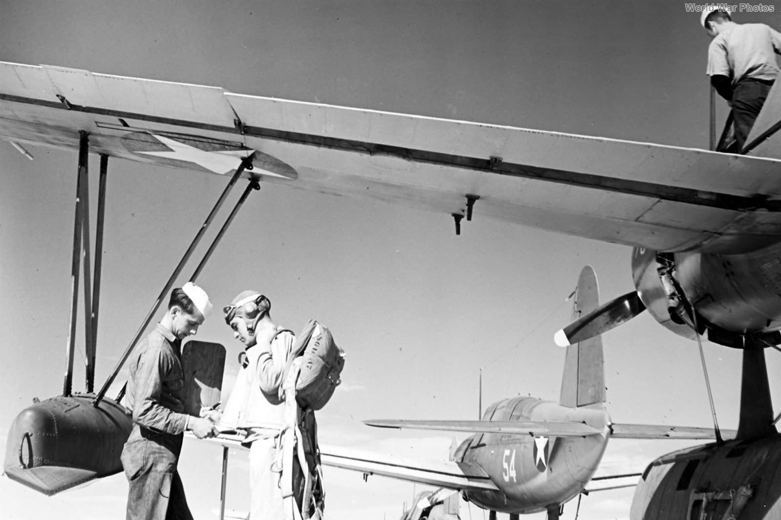 USN Pilot and OS2U at NAS Corpus Christi 1943